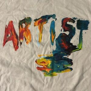 NWT Urban Outfitters Ripple Brand Cream Graphic Long Sleeve Artist Shirt Small